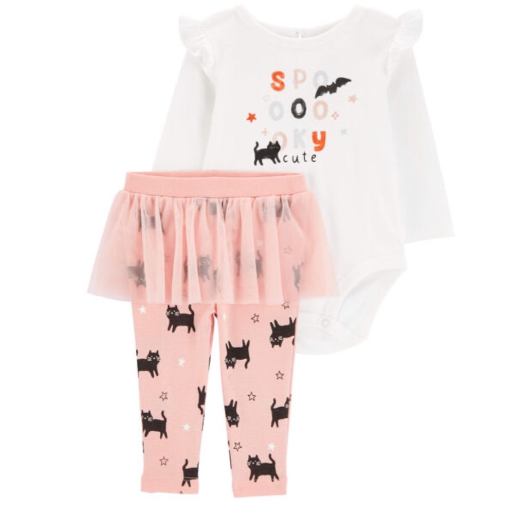 Carter’s Spooky Cute Baby 2 Piece Outfit with Tulle Skirt
